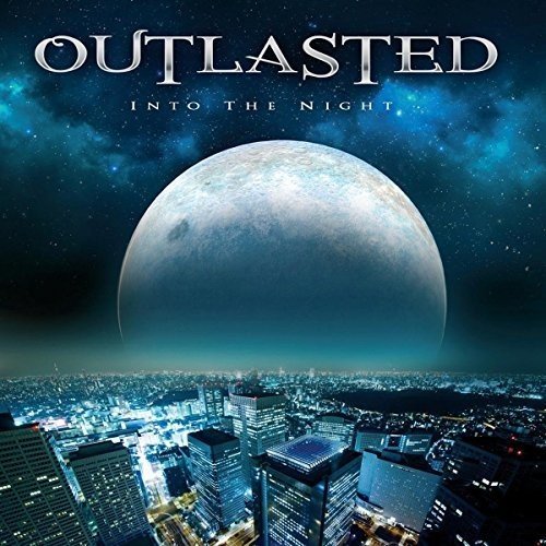 CD cover: city skyline beneath a large moon and starry night.