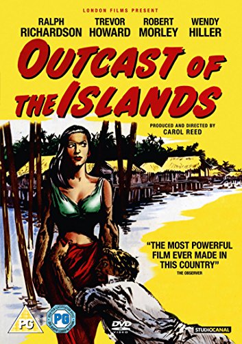 DVD cover for "Outcast Of The Islands" featuring a woman and beach scene.