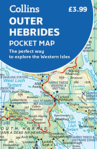 Collins Outer Hebrides Pocket Map, showing detailed island geography and roads.