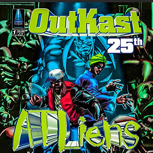 Outkast’s “Atliens” 25th Anniversary vinyl album cover with illustrated figures.
