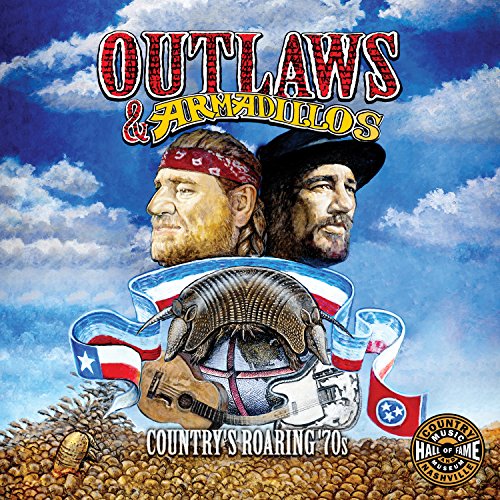 CD cover for Outlaws & Armadillos featuring musicians and an armadillo.