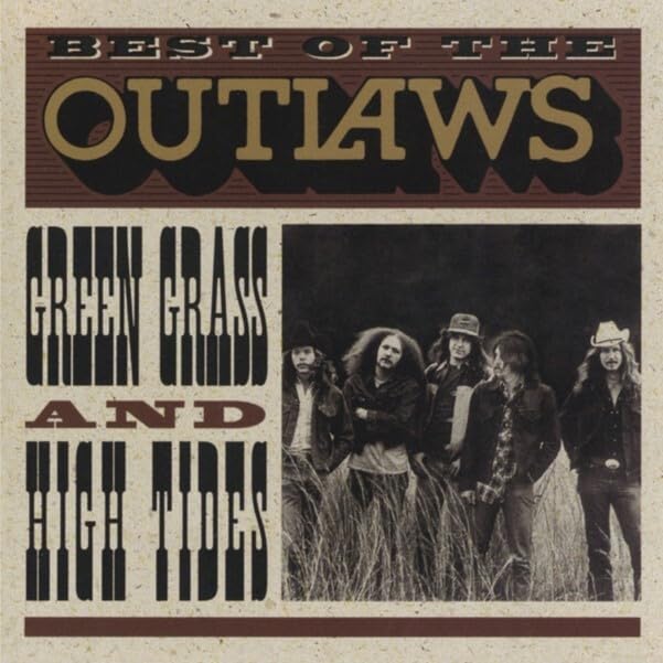 Album cover for The Outlaws featuring a band photo in a field of grass.