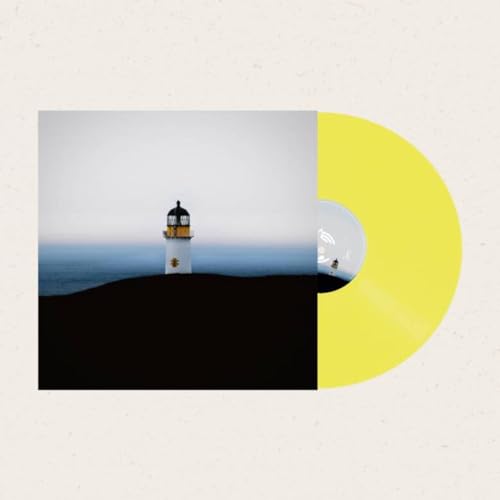 Vinyl record with lighthouse image and bright yellow colored disc.