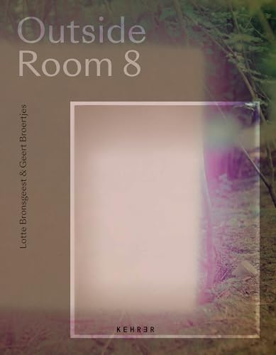 Book cover, “Outside Room 8”, with abstract pink and green imagery.