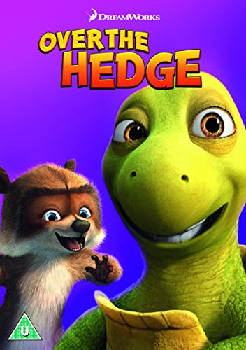 "Animated DVD cover featuring a squirrel and turtle against a purple background."