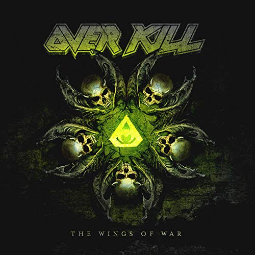 CD cover for Overkill’s “The Wings of War” featuring skulls and wings.
