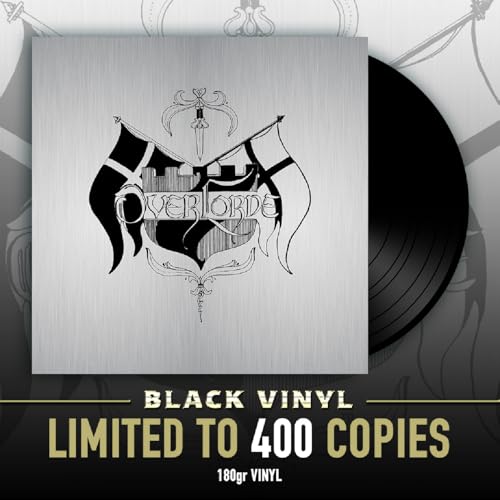 Black vinyl record with ornate, dark graphic of a castle and text.