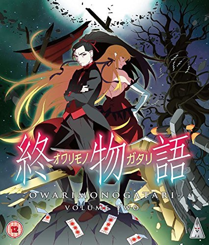 Blu-ray cover for “Owarimonogatari Part 2” featuring two anime characters.