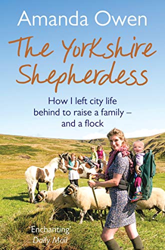 Book cover: woman with sheep and child in rural Yorkshire landscape.