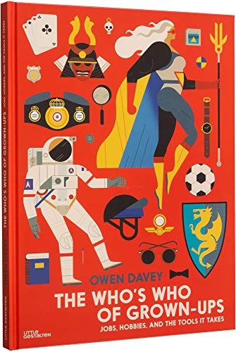 Book cover with illustrated people in various jobs and costumes.