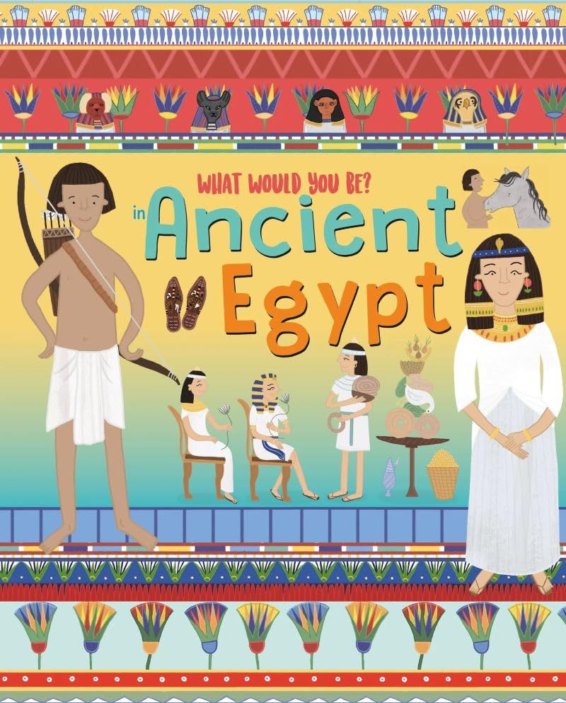Book cover titled "What Would You Be in Ancient Egypt: 1" with Egyptian motifs.