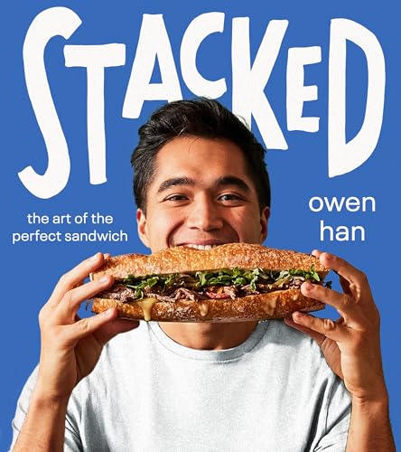 Book cover featuring a man holding a large, stacked sandwich.