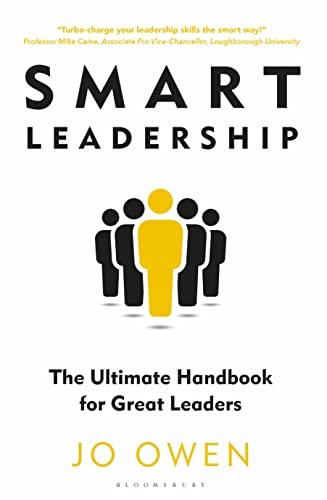 Book cover: "Smart Leadership" by Jo Owen, with a crowd illustration.