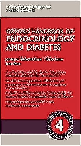 Red medical handbook titled "Oxford Handbook of Endocrinology & Diabetes," fourth edition.