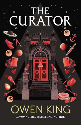 Book cover: red doorway with stone steps, surrounded by strange objects.