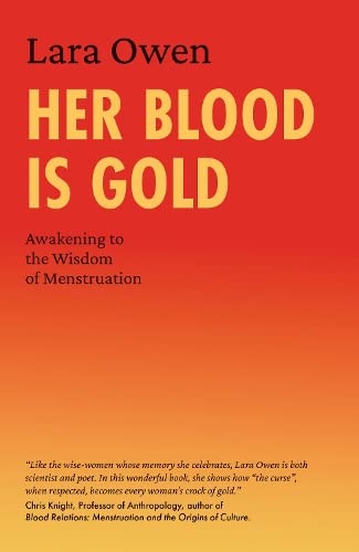 Book cover with woman, possibly in nature, conveying menstruation and feminine empowerment themes.
