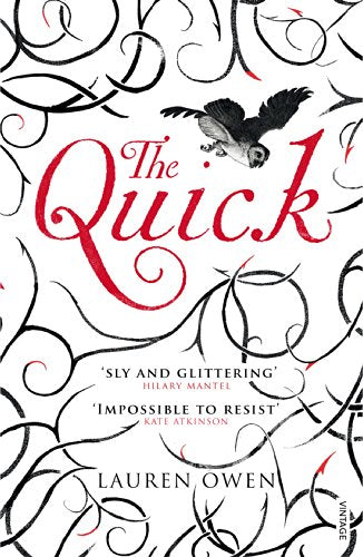Book cover: “The Quick” with red title, owl, and swirling designs.