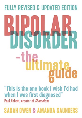 Book cover for "Bipolar Disorder: The Ultimate Guide" with colorful text.