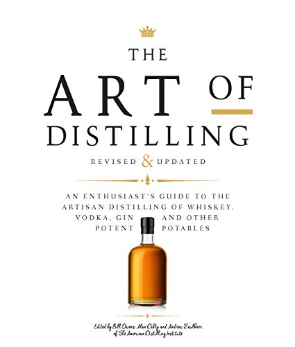 Book cover featuring the title “The Art of Distilling” and a whiskey bottle.