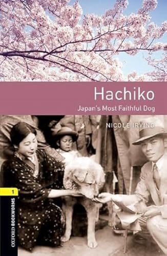 Book cover depicting a dog with two people under cherry blossom branches.