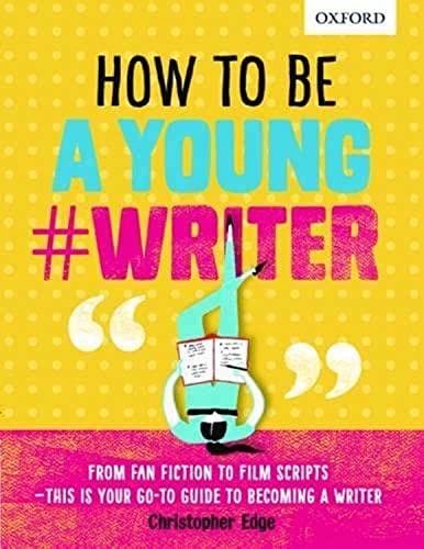 Book cover titled How To Be A Young #Writer with a person reading upside-down.
