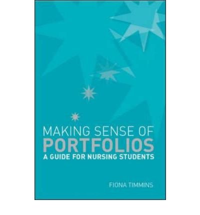 Blue book cover titled "Making Sense of Portfolios" for nursing students.