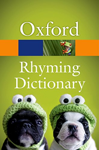 Oxford Rhyming Dictionary cover with frogs and dogs in hats.