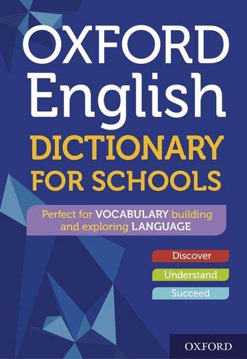 Blue cover of "Oxford English Dictionary for Schools" with white text.