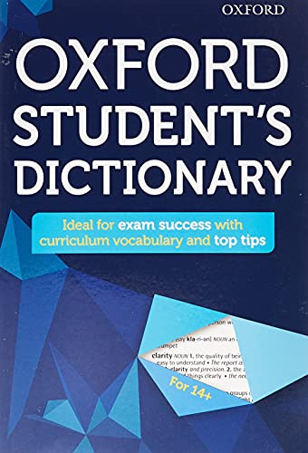 Front cover of the Oxford Student's Dictionary with a dark blue geometric background.