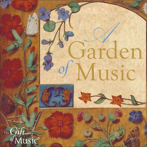CD cover with floral illustrations and the title "A Garden of Music".
