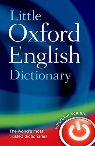 Cover of "Little Oxford English Dictionary" with blue and red design.