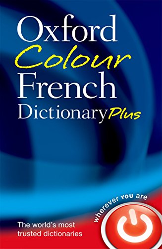 Oxford Colour French Dictionary Plus book cover, blue and red design.