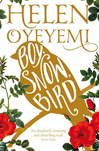 Book cover: "Boy, Snow, Bird" with a bird and floral design.