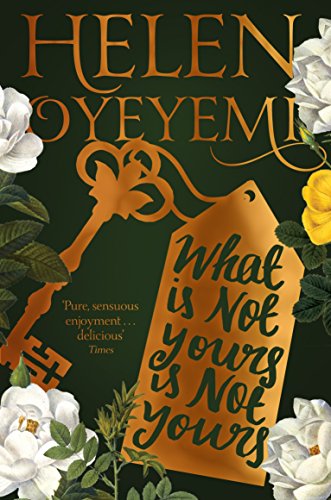 Book cover: dark background with floral accents, key, and text.