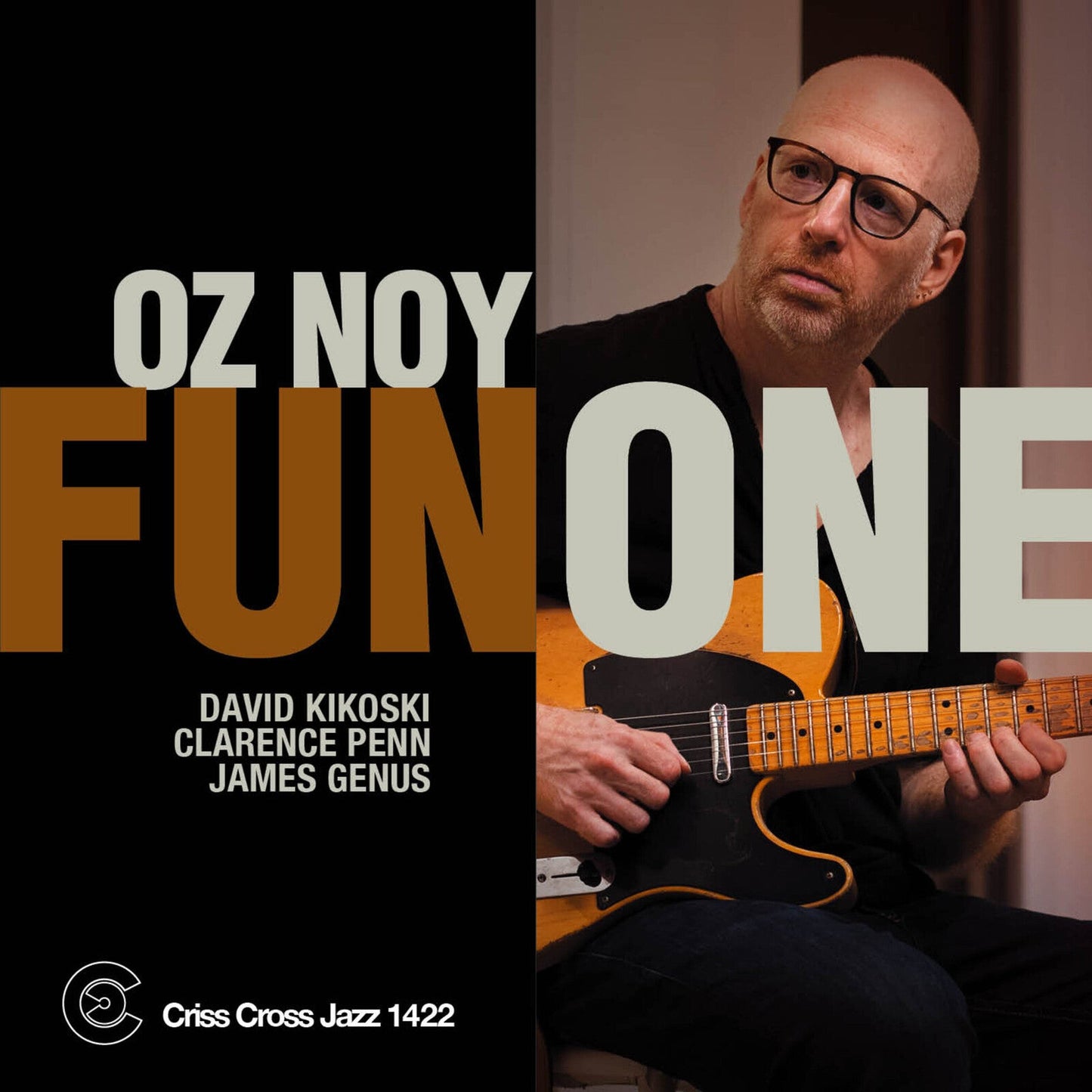 Album cover for Oz Noy’s “Fun One” featuring a guitarist.