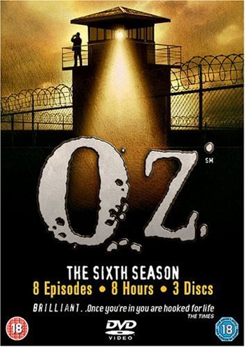 DVD cover for "Oz - Season 6" with a prison watchtower illustration.
