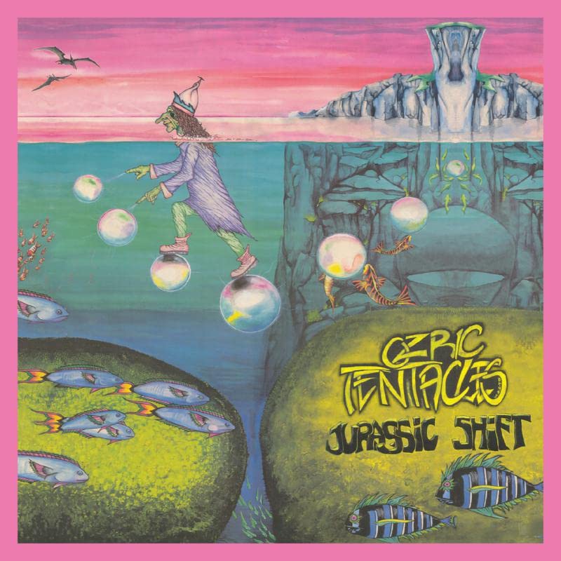 Surreal album art featuring a wizard walking on bubbles over a fish-filled underwater landscape.