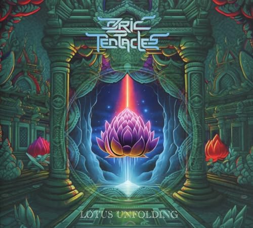 CD cover for Ozric Tentacles’ “Lotus Unfolding” featuring a glowing lotus.