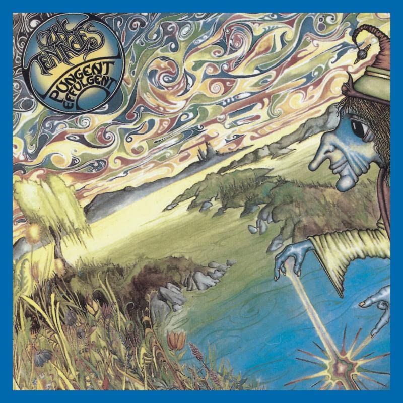 Album cover for Ozric Tentacles’ “Pungent Effulgent” with swirling, colorful landscape.