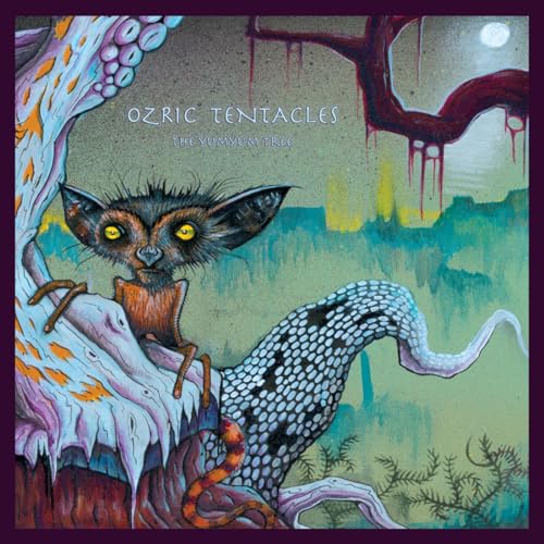 Album cover for Ozric Tentacles’ “The Yum Yum Tree” featuring a fantastical creature.