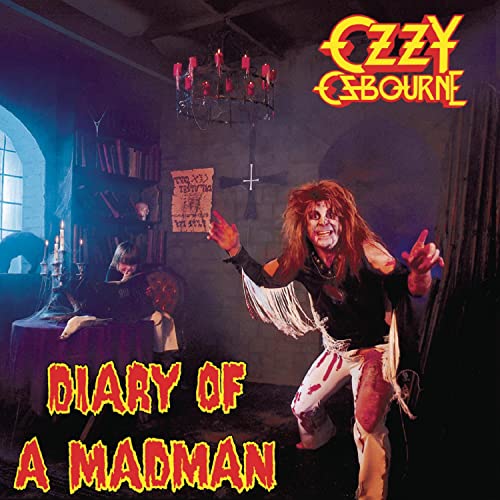 Ozzy Osbourne album cover, “Diary of a Madman,” featuring a gothic scene.