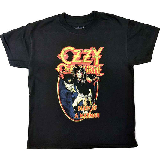 Kids' t-shirt featuring vintage album art from Ozzy Osbourne's "Diary of a Madman.