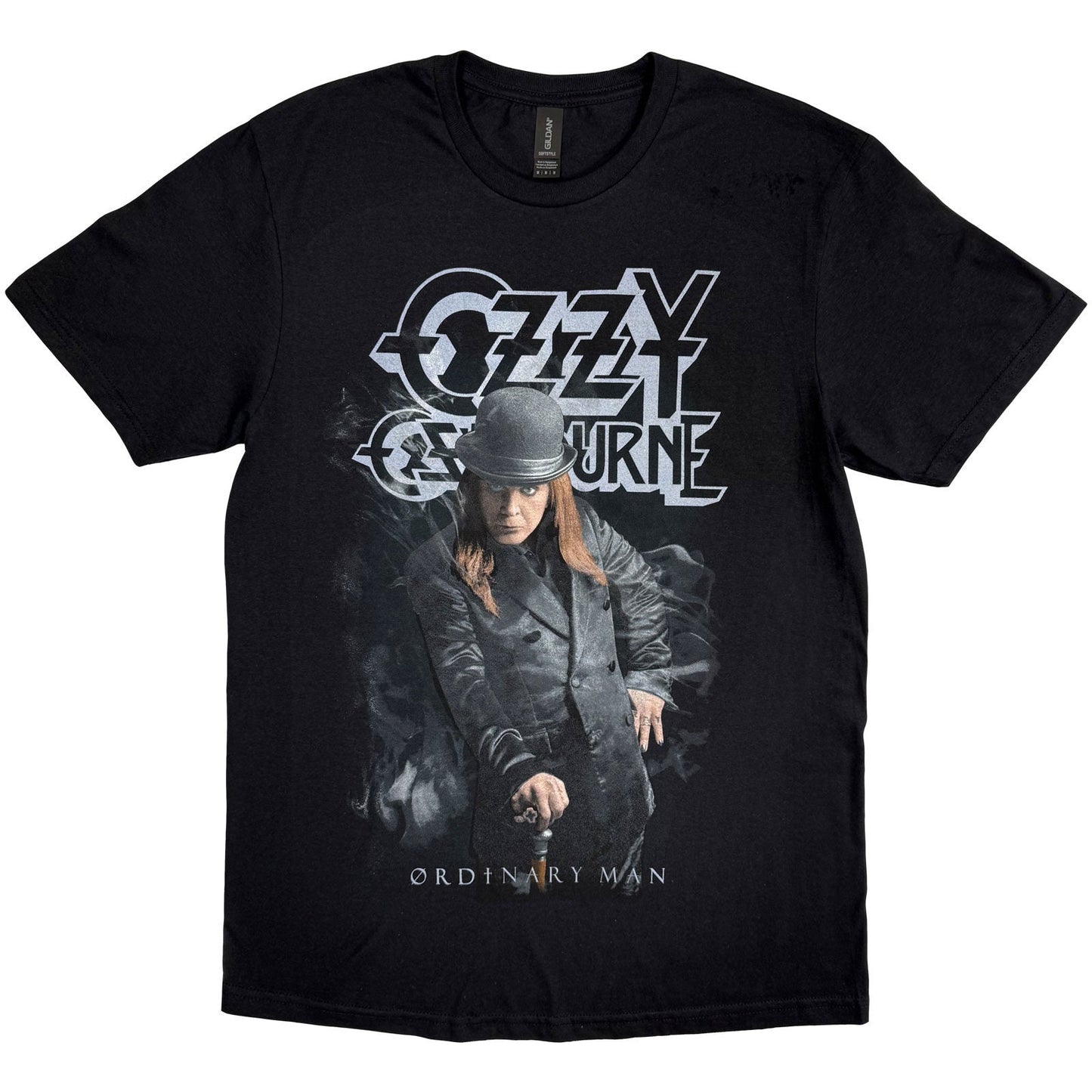 Black t-shirt with Ozzy Osbourne album art, "Ordinary Man Standing.