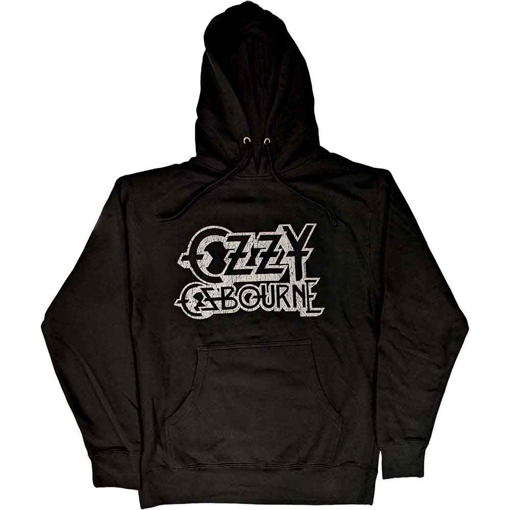 Black hoodie with vintage Ozzy Osbourne logo, size XX-Large.