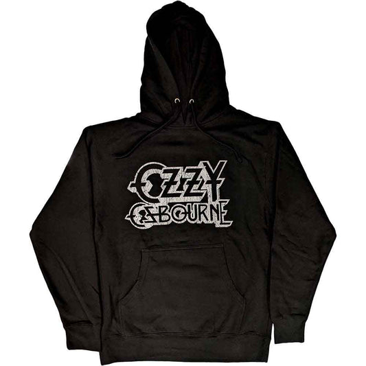 Black hoodie with vintage Ozzy Osbourne logo, size XX-Large.