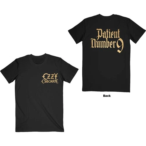 Ozzy Osbourne Unisex T-Shirt: Patient No. 9 Gold Graphic
