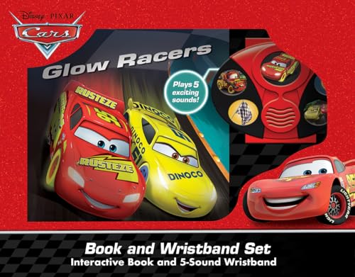 Disney Pixar Cars book and wristband set with red race cars.
