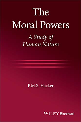 Book cover: "The Moral Powers" by P.M.S. Hacker, red background.