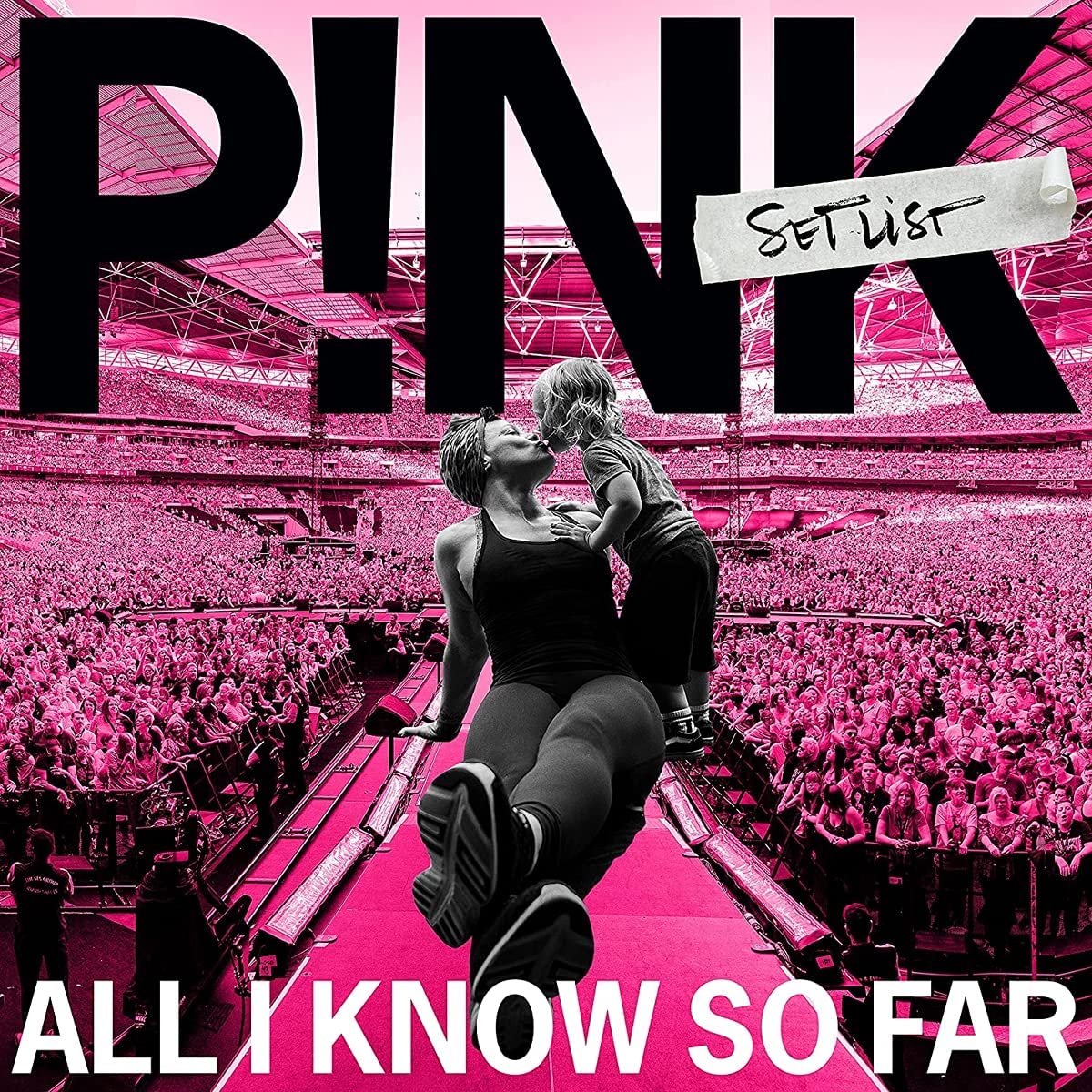 CD cover featuring P!nk in concert and Ed Sheeran’s equals symbol.