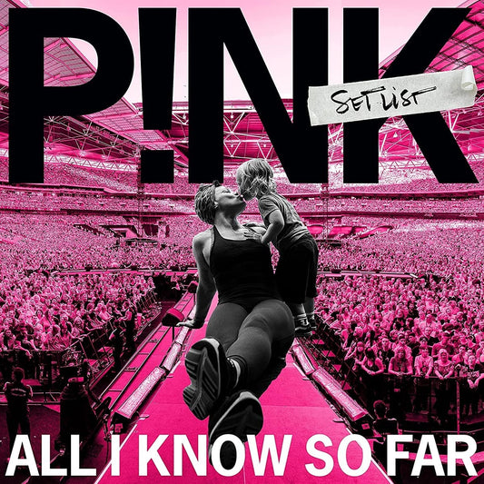 CD cover featuring P!nk in concert and Ed Sheeran’s equals symbol.